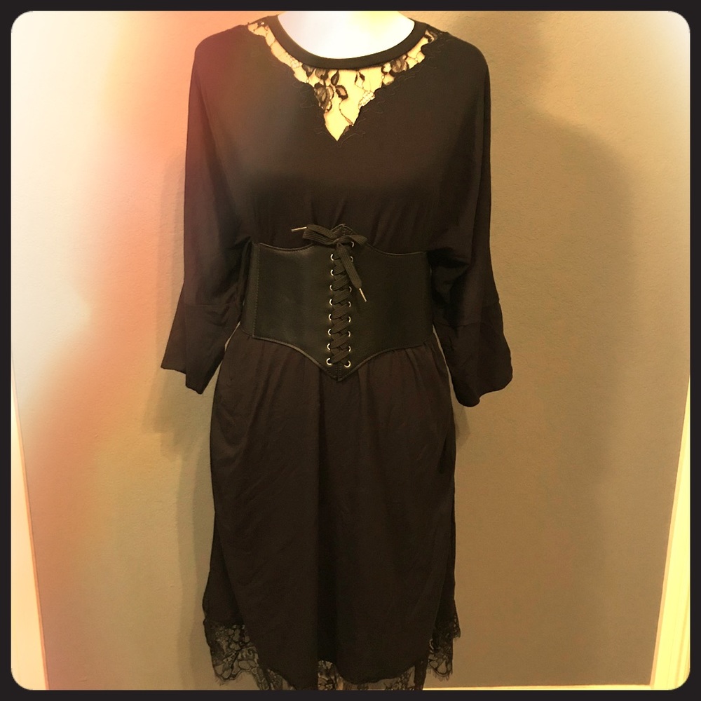ASOS Black Lace Trim Dress